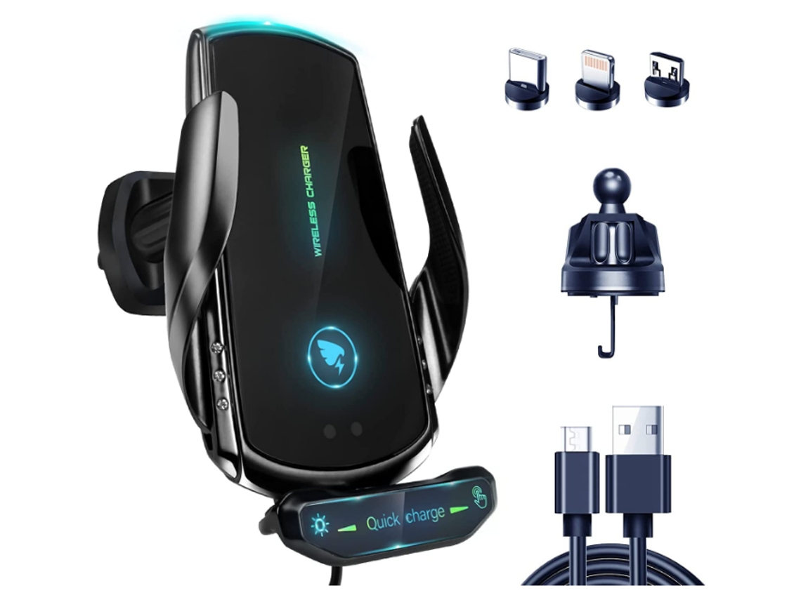 Cargador Inalambrico Auto Magsafe Sujeción Automatica Yizhood Negro