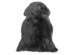 Alfombra de pelo largo BELIANI Uluru de Piel de oveja Negro 65x110