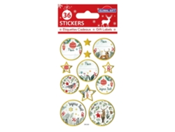 36 Pegatinas GLOBAL GIFT navideños - dorados