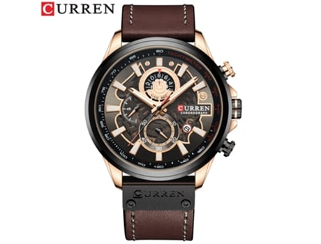 Relojes para Hombre, Relojes de Pulsera con Correa de Cuero Reloj de Negocios de Cuarzo Resistente al Agua para Hombres-Concha Rosa Negra LUUCOZK