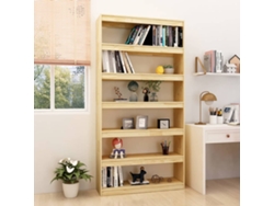 Estantería Librería Armario De Libros/divisor De Espacios Madera Maciza Pino 100x30x200 Cm Wsd305028