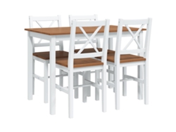 Maison Exclusive - Juego De Muebles De Comedor 5 Piezas Marrón Y Blanco