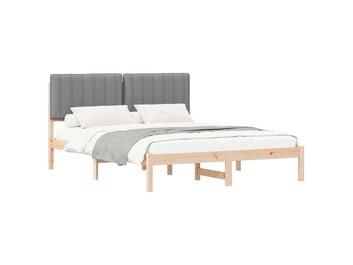 Maison Exclusive - Estructura De Cama Con Cabecera Tapizada Gris Claro