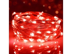 Guirnalda De Luces Led, 3 M, 30 Led, Funciona Con Pilas, Resistente Al Agua, Para Interiores, Exteriores, Jardín, Fiestas, Bodas Y Navidad (rojo).