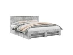 Maison Exclusive - Estructura De Cama Con Cabecera Gris Concreto 200 X 200 Cm