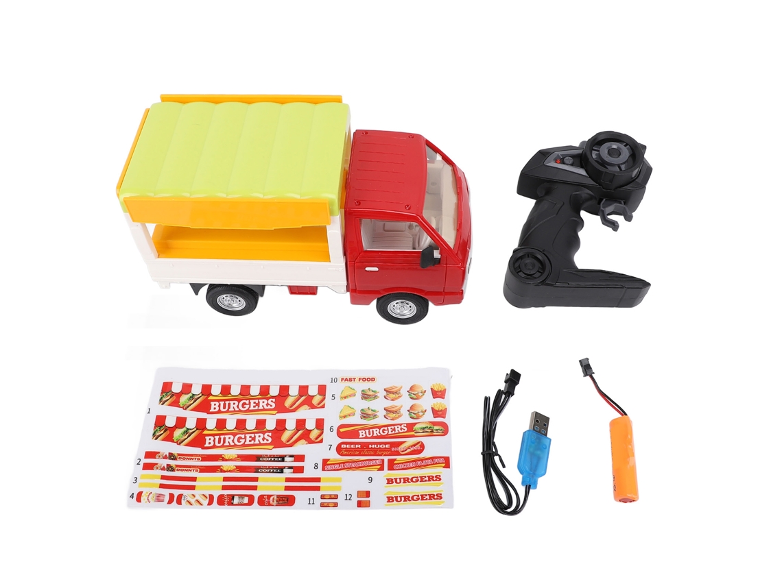 Ats-juguete Camión De Comida Con Luz Y Sonido Estructura Fuerte Control Remoto Realista Coche Juguete Para Niños