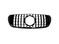 Rejilla delantera, reemplazo directo, plástico ABS de alta calidad, OEM negro brillante
