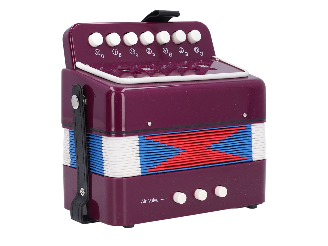 2026-acordeón Para Niños 7 Teclas Juguete Musical Desarrollo Infantil Acordeón Botón Morado