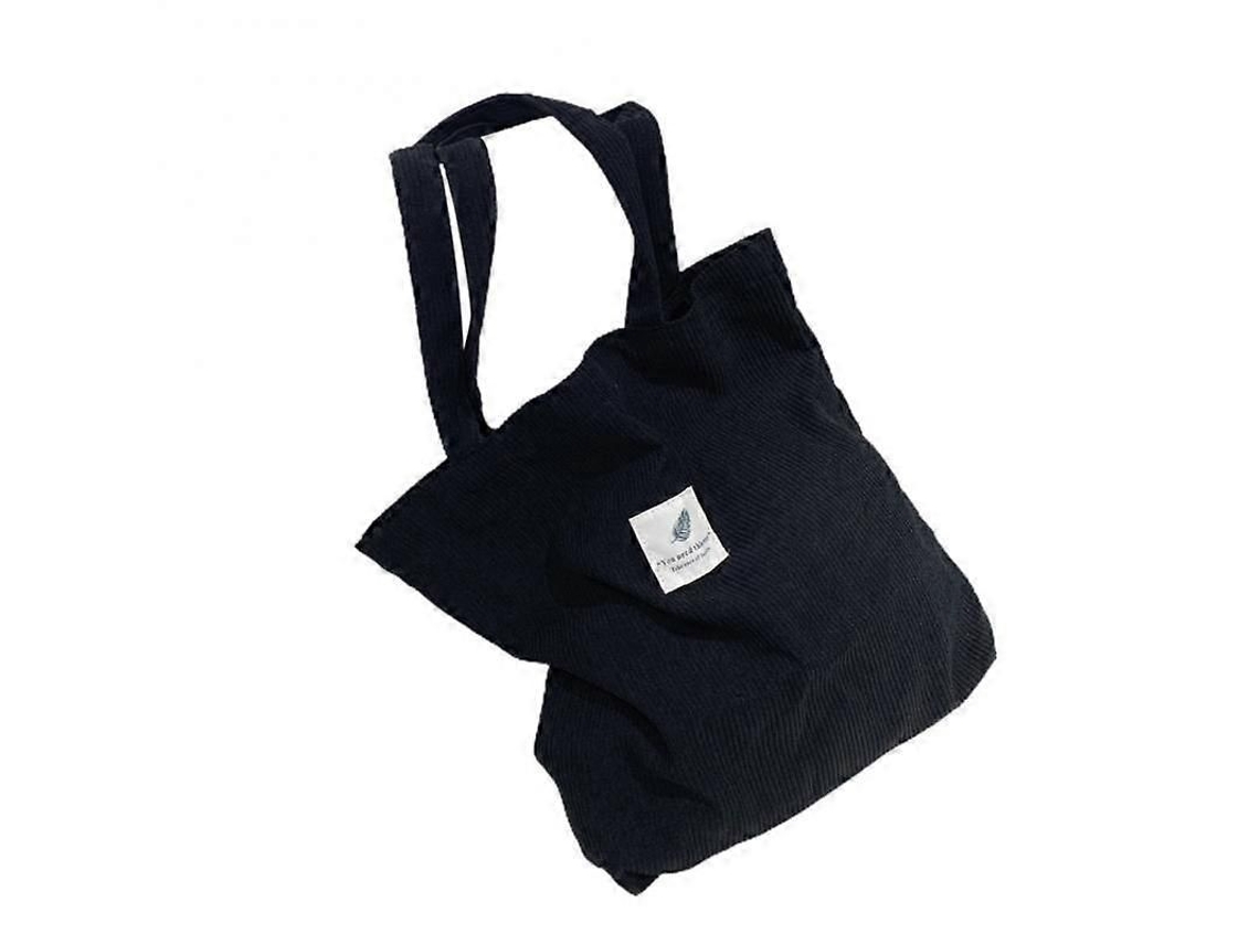 Bolso de hombro de pana para mujer, plegable con cremallera, de tejido suave y color liso, ideal para ir de compras y reutilizable. GOKOCO
