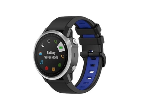 Correa Smartwatch Para Garmin Fenix 6 Correa De Reloj De Silicona Bicolor Negro Azul VENISYMLIS