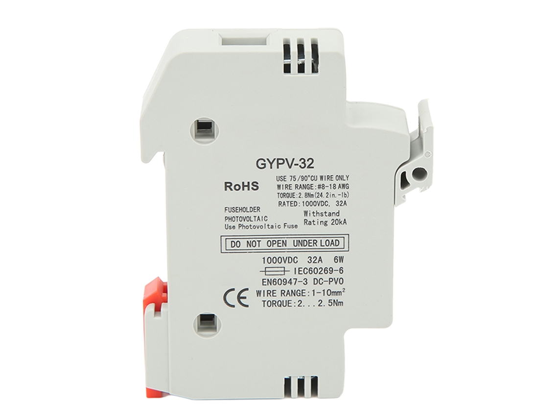 Base De Fusible Ignífuga Midget 1p 32a Para Pc Para Sistemas De Energía Fotovoltaica De 1000 V Cc.