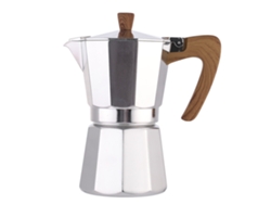 Cafetera italiana de 150 ml para moka (3 tazas, plateada)