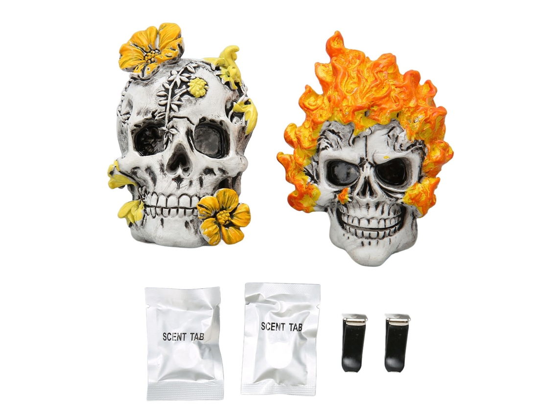 Clip aromático con forma de calavera para el aire acondicionado del coche (2 unidades)