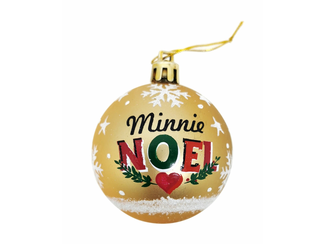 Bola de Navidad Minnie Mouse Lucky Dorado 10 Unidades Plástico (Ø 6 cm)