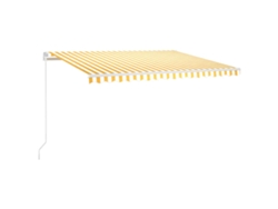 Maison Exclusive - Toldo Retráctil Manual Con Led Amarillo Y Blanco 400x300 Cm