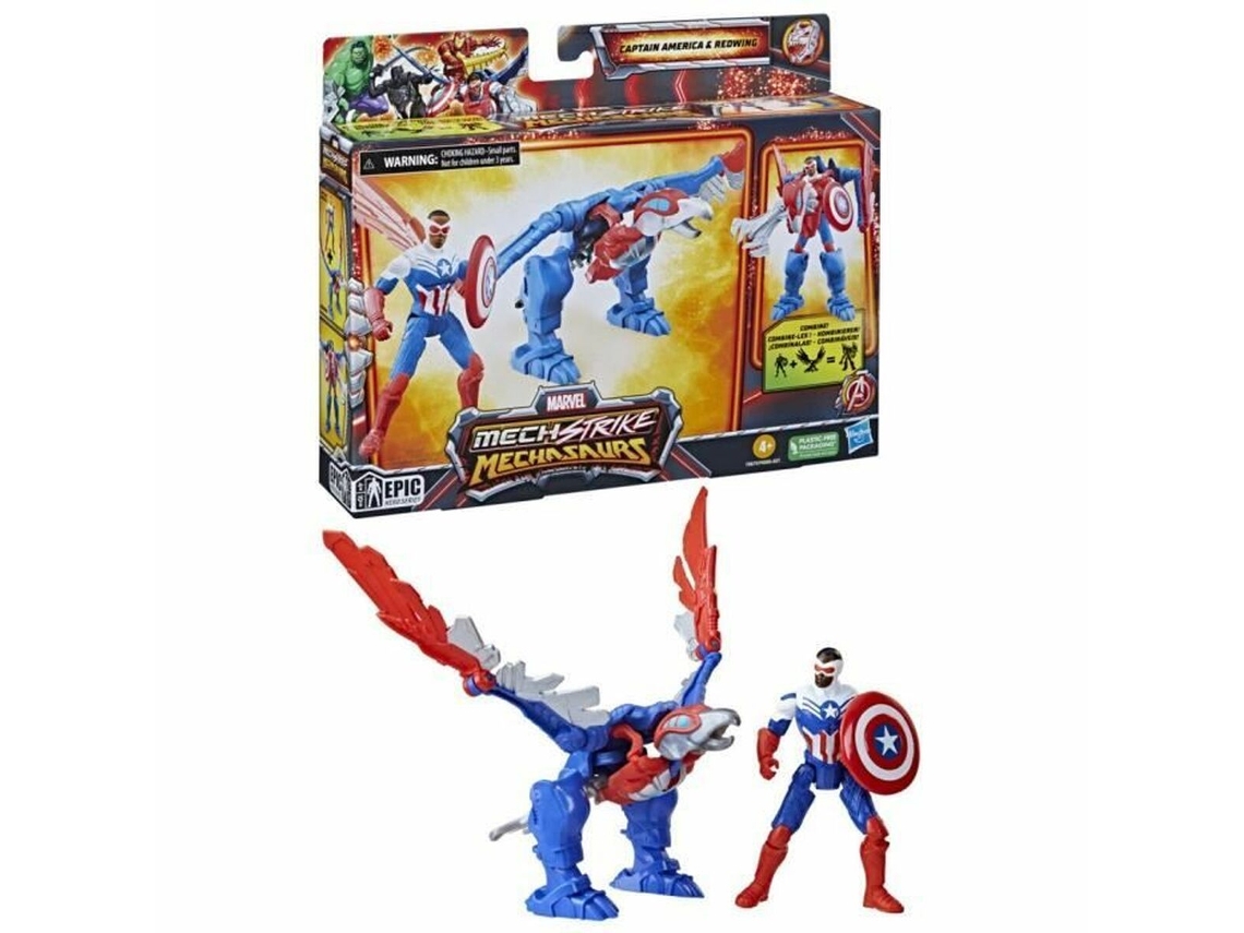 Figuras de Acción MARVEL Mechstrike Mechasaurs: Captain America & Redwing