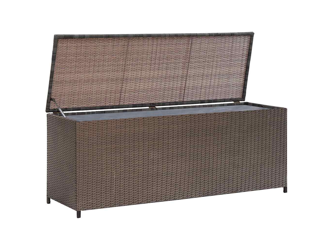 Caja de almacenamiento de exterior VIDAXL Marrón Poli Ratán (120x50x60 cm)