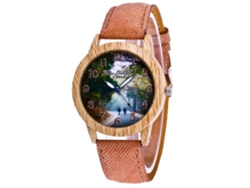 Elegante Reloj De Pulsera De Cuarzo Para Hombre Y Mujer (marrón Claro)