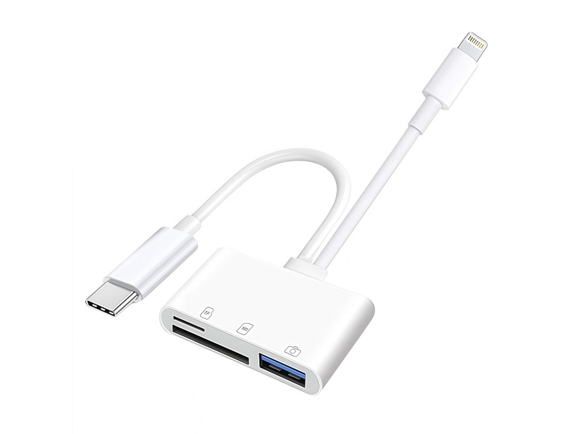 Lector de tarjetas Lightning/Tipo C a SD/TF/USB compatible con adaptadores de iPhone/iPad/Android Cuich