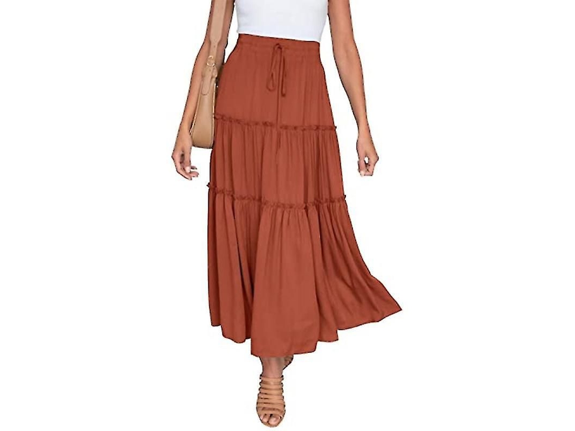 Vestido casual de verano estilo boho plisado para mujer, modelo 2026, con largo midi asimétrico y color liso.