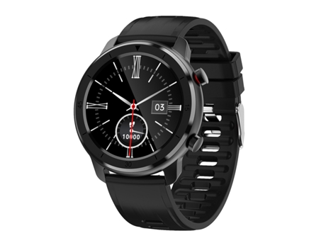Smartwatch Redondo con Pantalla Táctil Recordatorio de Llamadas Correa de Silicona Negra JL-EIGHT