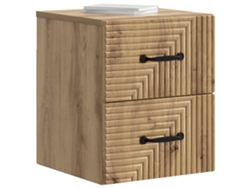 Maison Exclusive - Mesita De Noche De Pared Con Cajón 2 Pcs Roble Artesanal