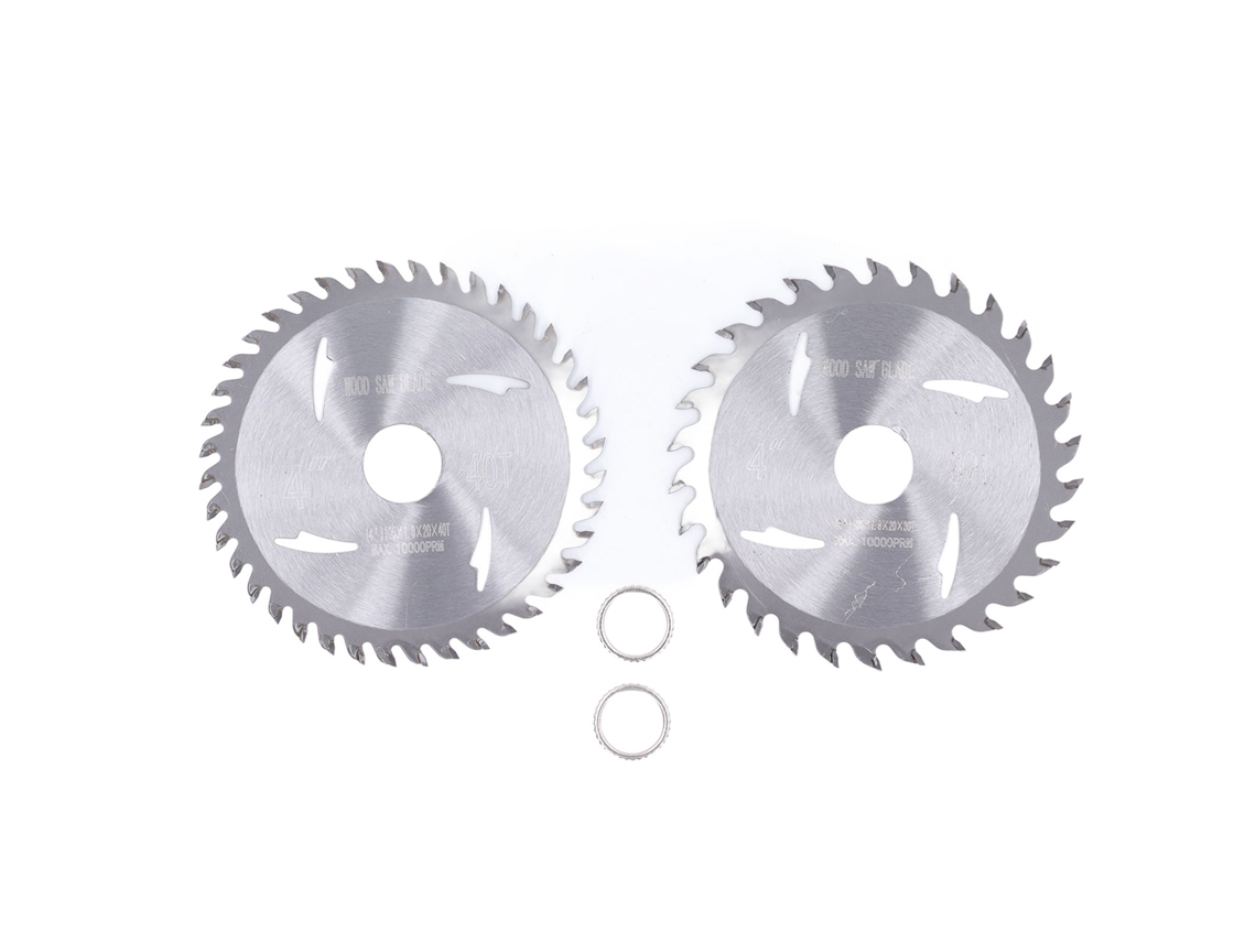 Juego De 2 Hojas De Sierra Circular De Carburo Para Carpintería, 4" 30/40 Dientes, Color Plata.