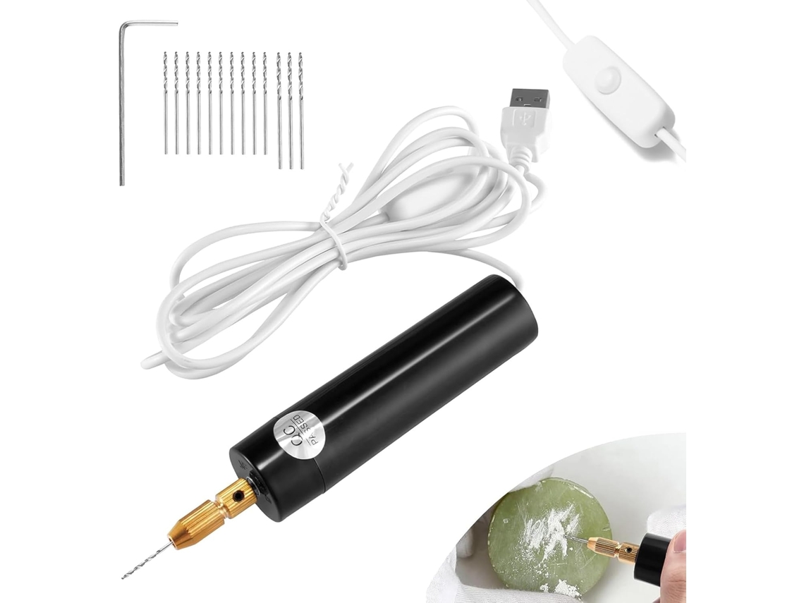 Mini Furadeira Elétrica Mini Furadeira Artesanal Com Cabo Usb Broca De 1,8 M 0,9 Mm Nicecee
