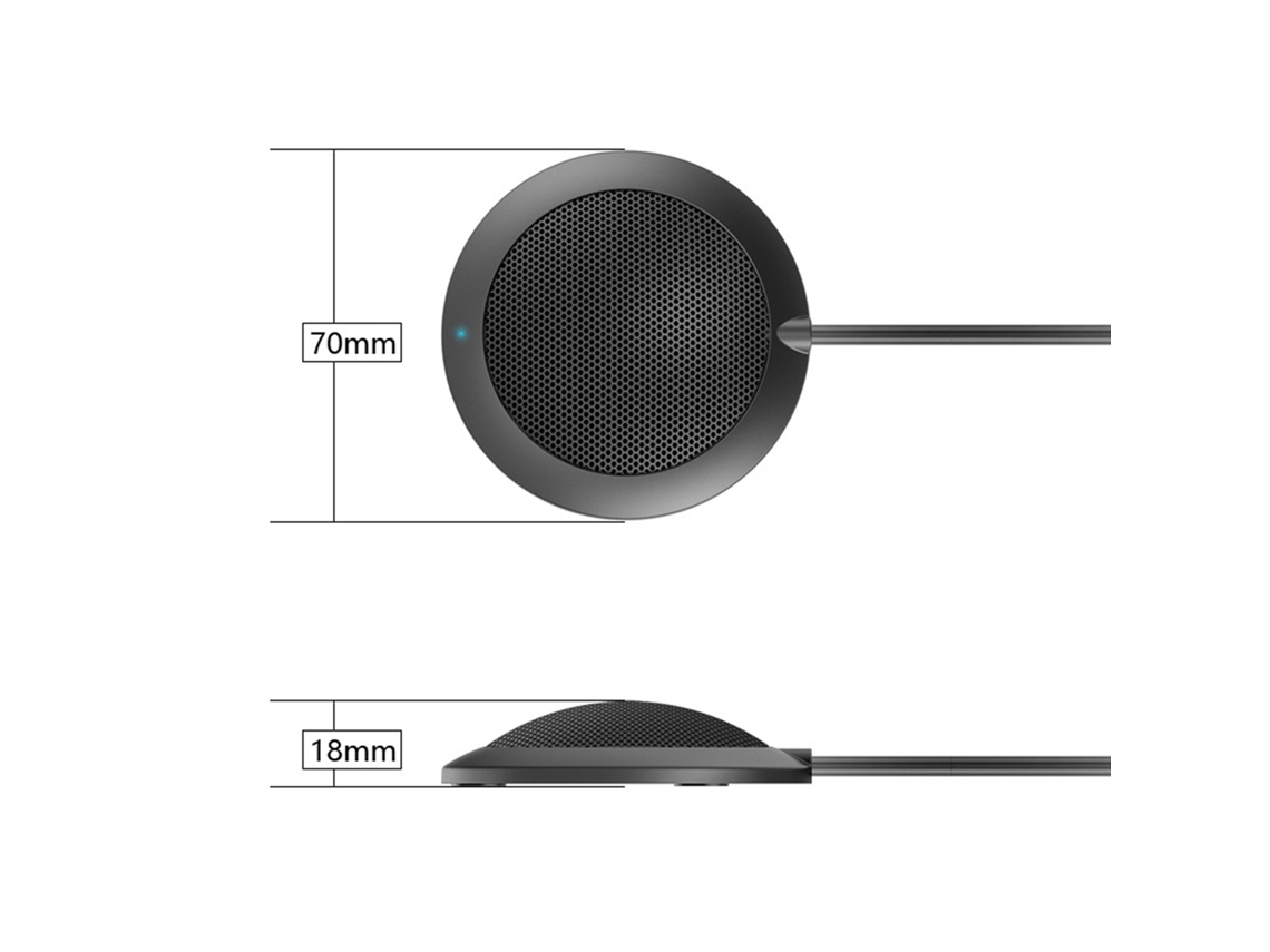 Microfone Condensador Usb Omnidirecional 360° Para Reuniões, Conferências E Computador Desktop