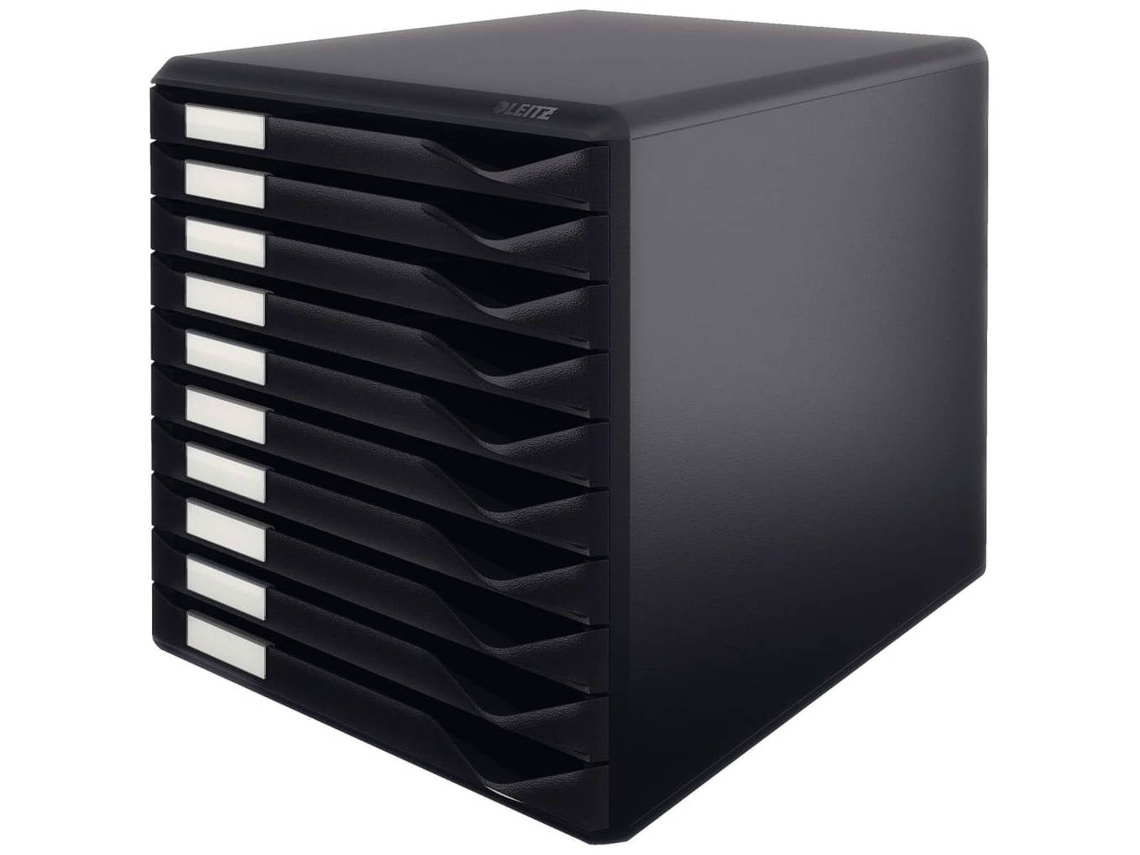 Juego de formularios Leitz con cajones, negro, A4, A5, A6, vertical, para sobres, carpetas, cartas y notas, 285 x 290 mm, Esselte Leitz