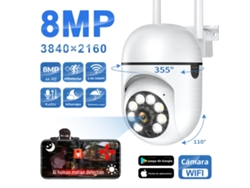 Cámara Ip Inalámbrica Para Exteriores De 8 Mp Con Control De Voz Bidireccional Y Visión Nocturna En Color Ia.