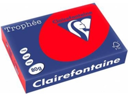 Papel CLAIREFONTAINE Copia, láser y chorro de tinta Trophée A4 80 gsm (500 Hojas - Rojo)