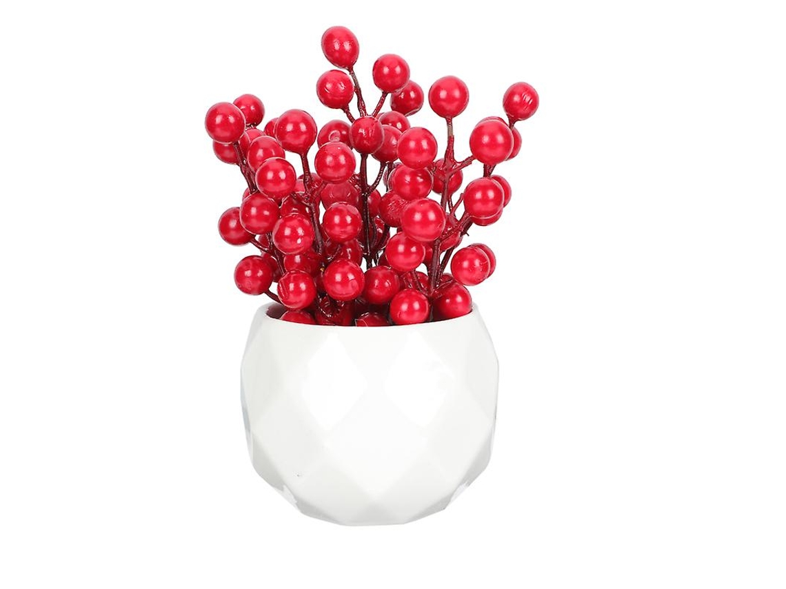1 pieza de decoración de fruta de acebo artificial ALLINLESS