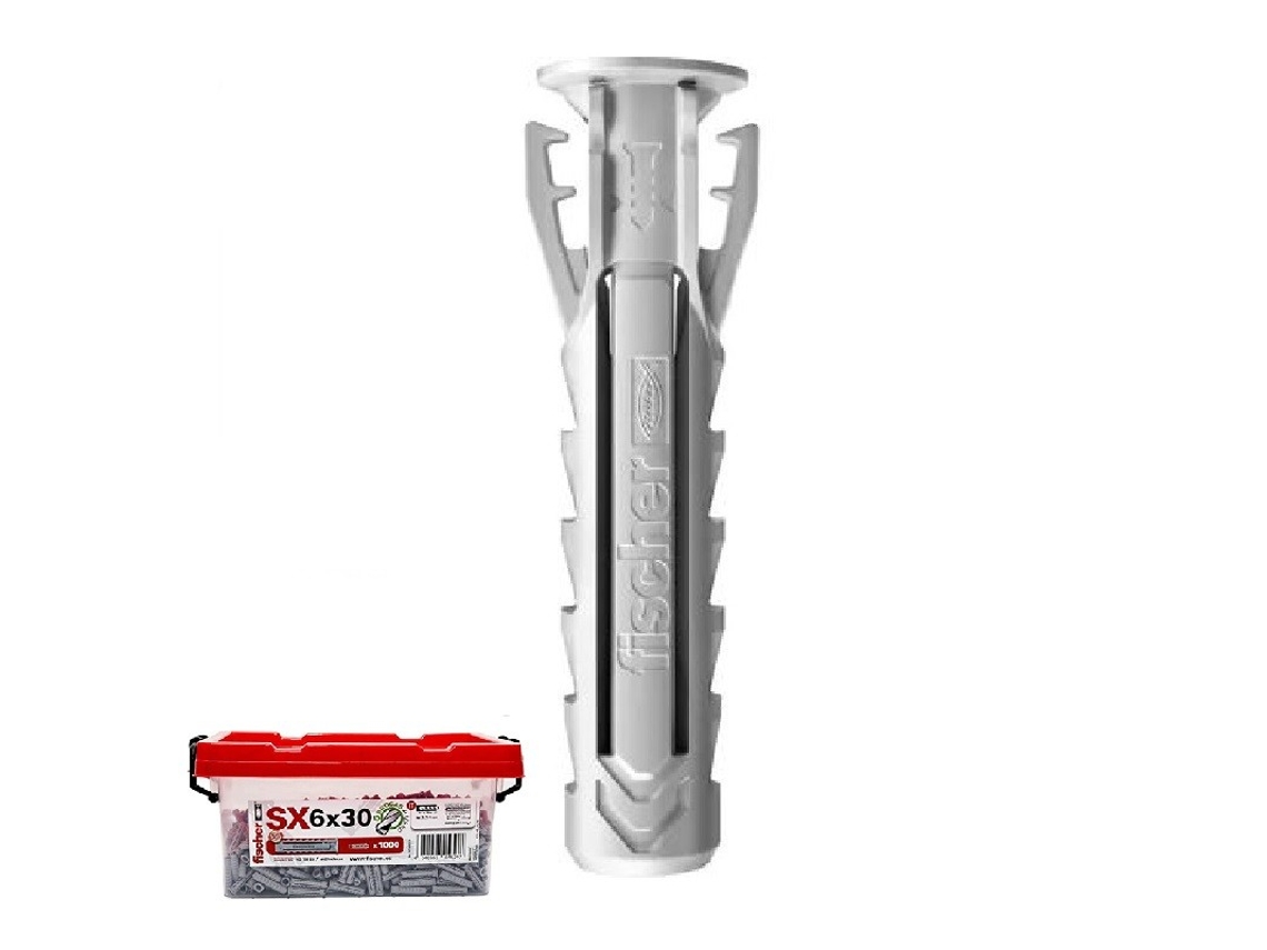 Cubeta Taco FISCHER Sx Plus 8X40 750Unds para Tornillos de 4,5-6Mm 5 Brocas FISCHER
