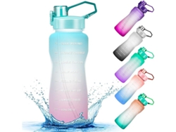 Rebe-botella De Agua 64 Oz Con Marcador De Tiempo Y Pajita, Anti Derrame Bpa Free Tritan Para Gimnasio Y Deportes Al Aire Libre