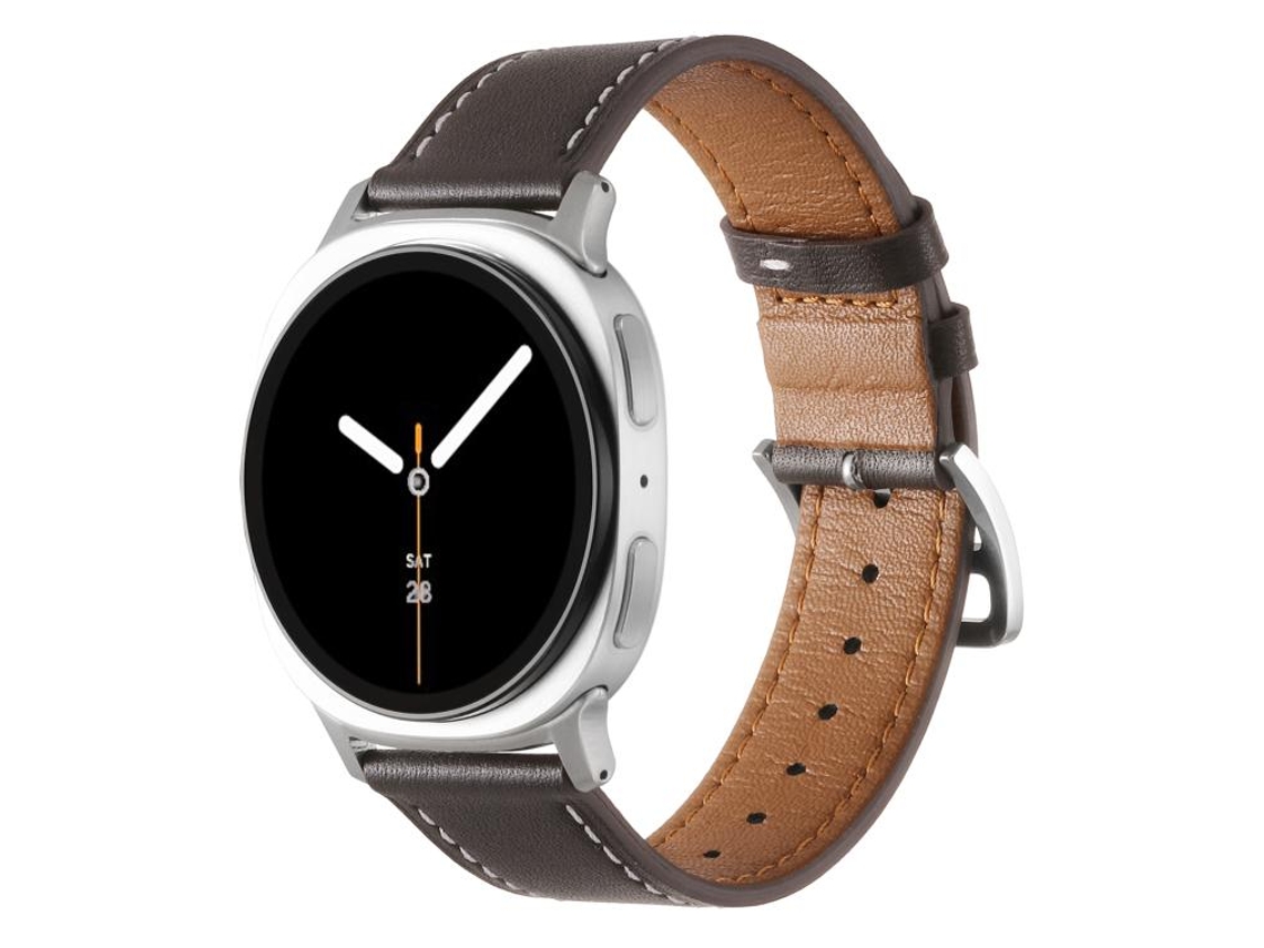 Correa para Samsung Galaxy Watch 8 / 8 Classic - Piel auténtica con hebilla de acero inoxidable plateada