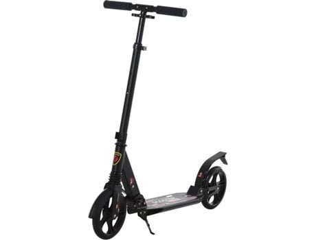 Patinete Homcom Aa1060bk plegable con manillar ajustable negra scooter altura para adultos y niños de 14 años tipo freno grandes ruedas 100kg