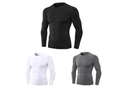 3 Camisetas De Compresión De Manga Larga De Secado Rápido Para Hombre, Ideales Para Entrenar, Correr Y Hacer Ejercicio.