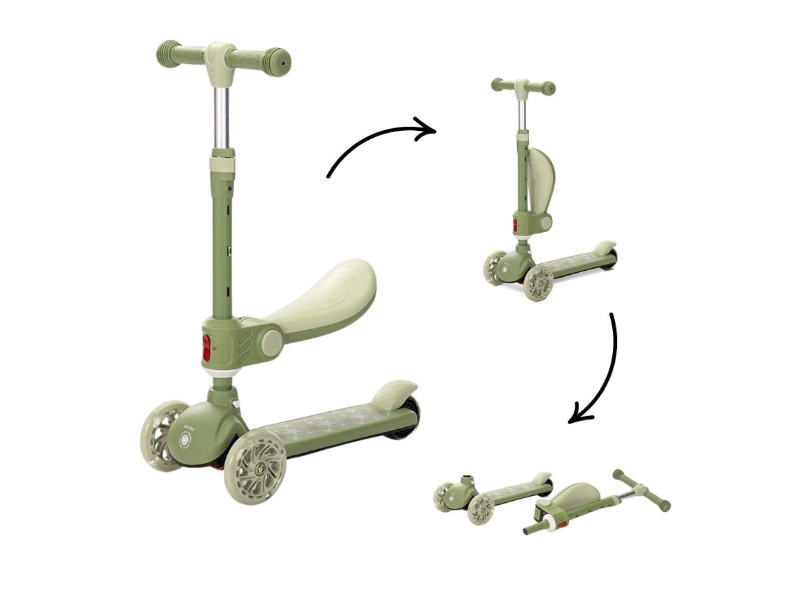 Patinete infantil Lorelli Speedster verde con asiento plegable