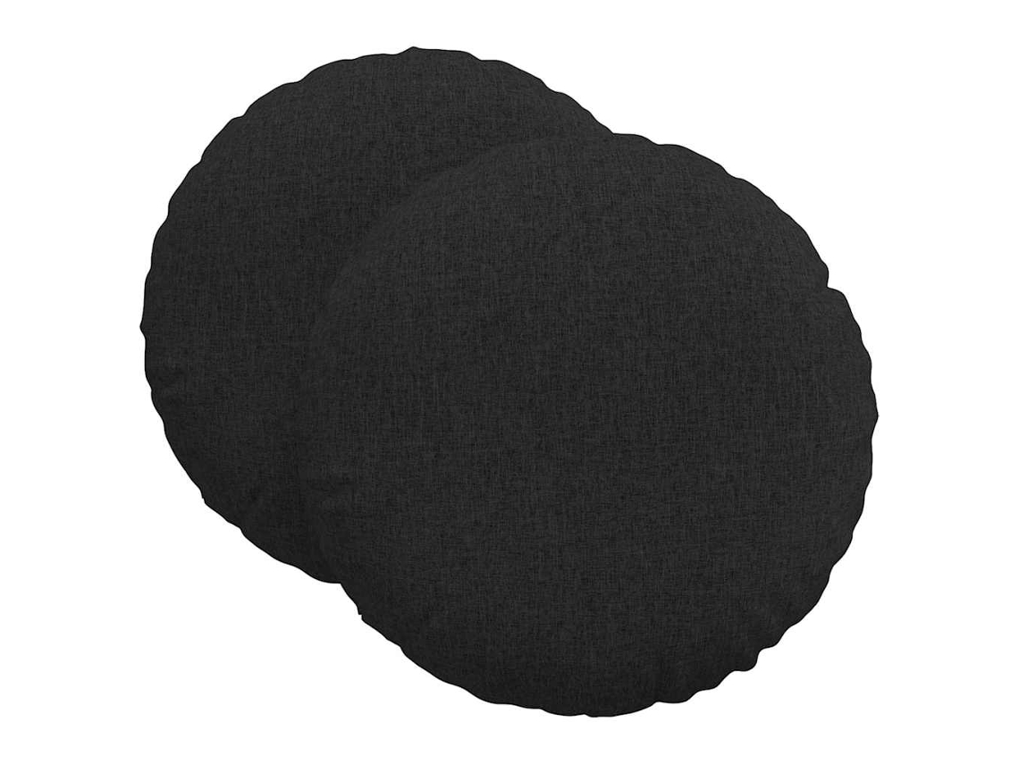 Cojines para asiento, 2 unidades, color negro, Ø60 x 21 cm, tela HARLANV1