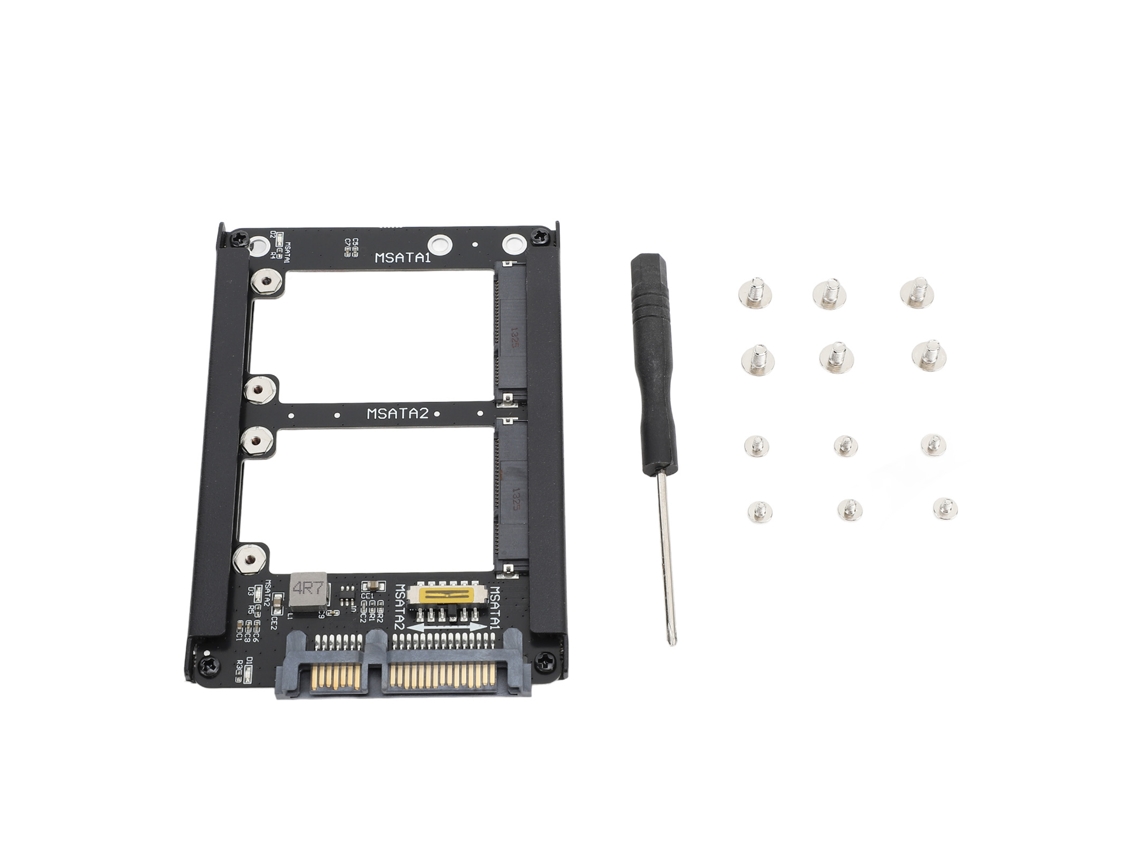 Adaptador Dual Msata Ssd A 2.5 Pulgadas Sata Iii 6gbps Con Carcasa De Marco