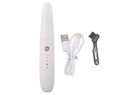 Rizador De Pestañas Eléctrico Caliente Recargable Usb-c De Larga Duración Para Maquillaje Envase En Inglés Blanco