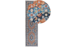 Alfombra BELIANI Midalam de Poliéster Azul 80x300