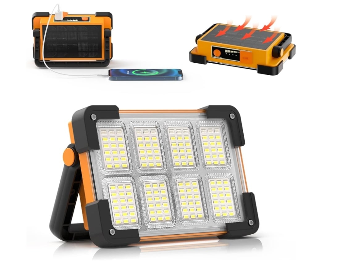 Linterna LED recargable Yunzii con puerto USB, 4 modos, impermeable, amarilla
