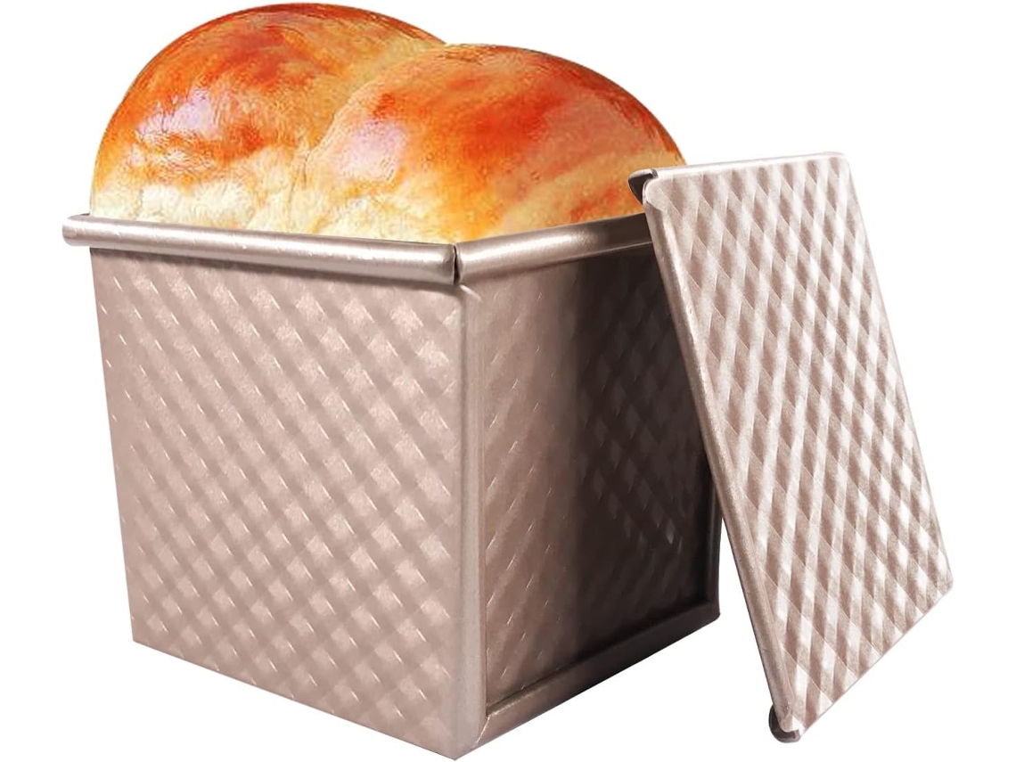 Molde Para Pan Con Tapa, Antiadherente, Con Orificios De Ventilación, Apto Para Panes De 250 G (0,5 Lbs).