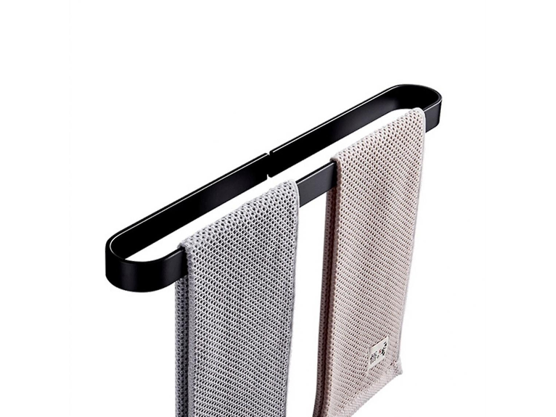 Toallero de pared de aleación de aluminio negro para baño y cocina (40 cm) | Gusshious