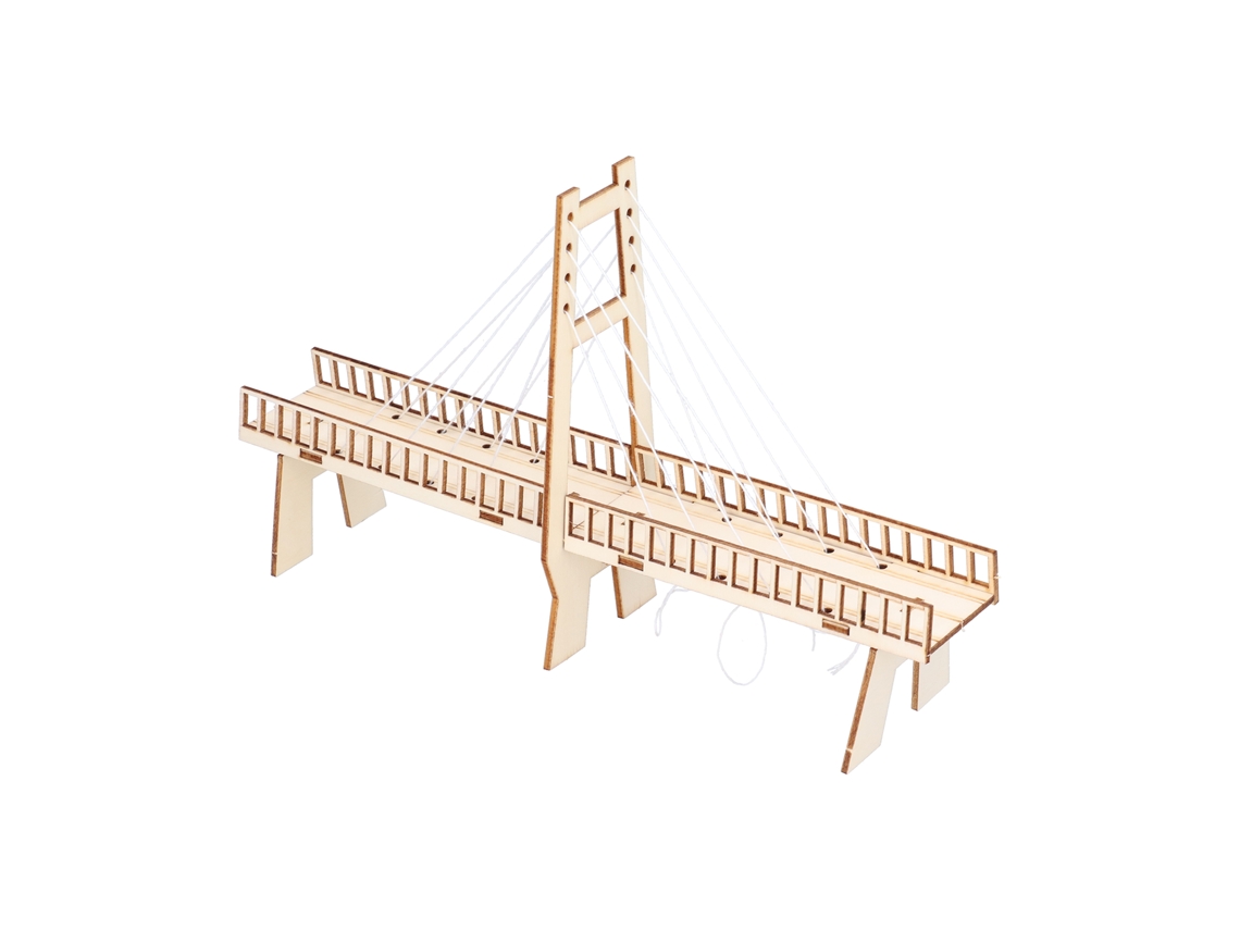 Modelo De Puente Atirantado De Madera Para Armar Uno Mismo - Juguete Educativo Para Niños - Stem