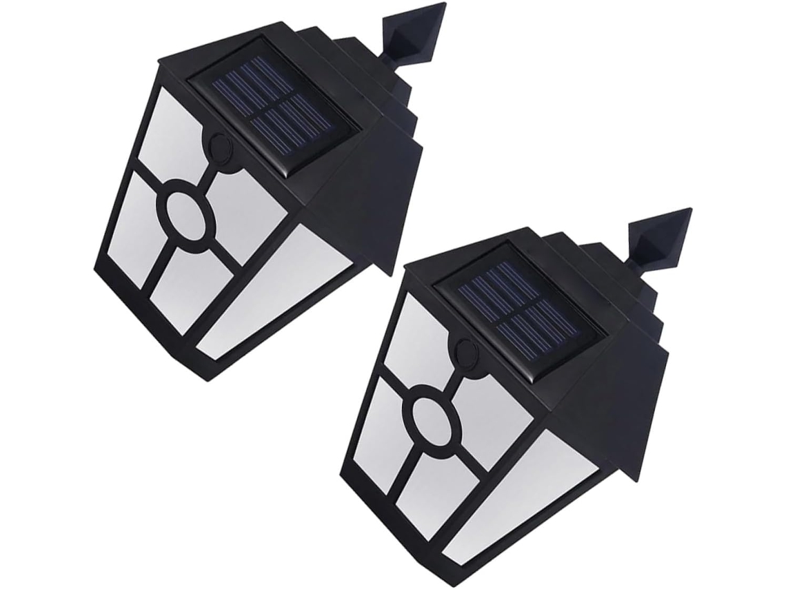 Lámpara De Pared Solar Hexagonal De 2 Piezas, Iluminación Decorativa Para Exteriores En Pasillos, Jardines, Parques Y Patios.