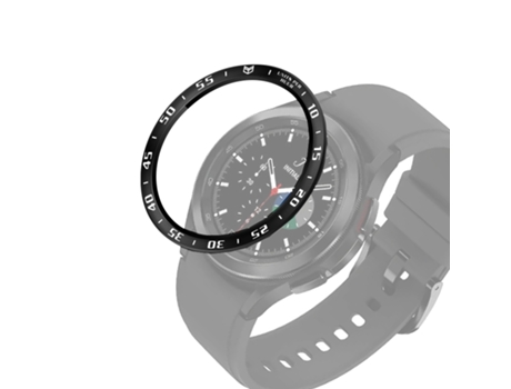 Anillo de bisel de acero para Samsung Galaxy Watch4 Classic de 42 mm para reloj inteligente, versión A (anillo negro y letra blanca)