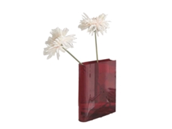 Rebe - Vaso decorativo em formato de livro com estilo artístico para casa, quarto e escritório, vermelho (letras brancas)